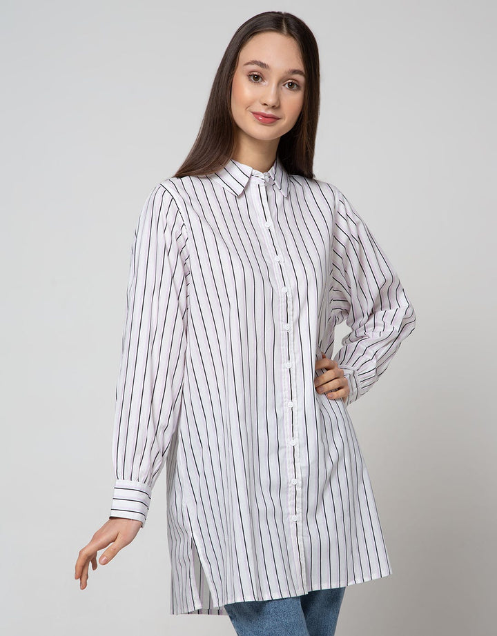 Nevada Long Sleeve Shirt Stripe Cotton Long