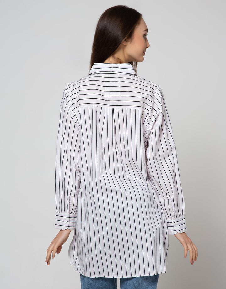 Nevada Long Sleeve Shirt Stripe Cotton Long