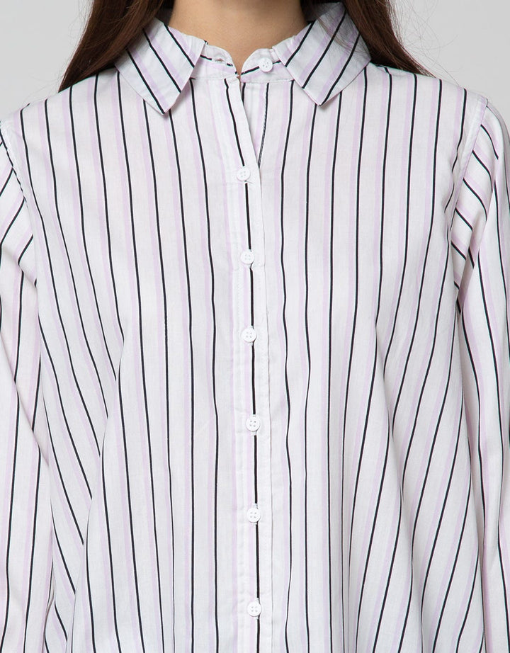 Nevada Long Sleeve Shirt Stripe Cotton Long