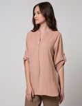 St. Yves Long Sleeve Blouse 78 Long Top Crepe Ceramic