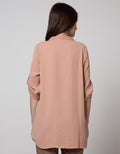 St. Yves Long Sleeve Blouse 78 Long Top Crepe Ceramic