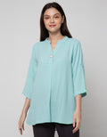 St. Yves Long Sleeve Blouse 78 Long Top Crepe Ceramic