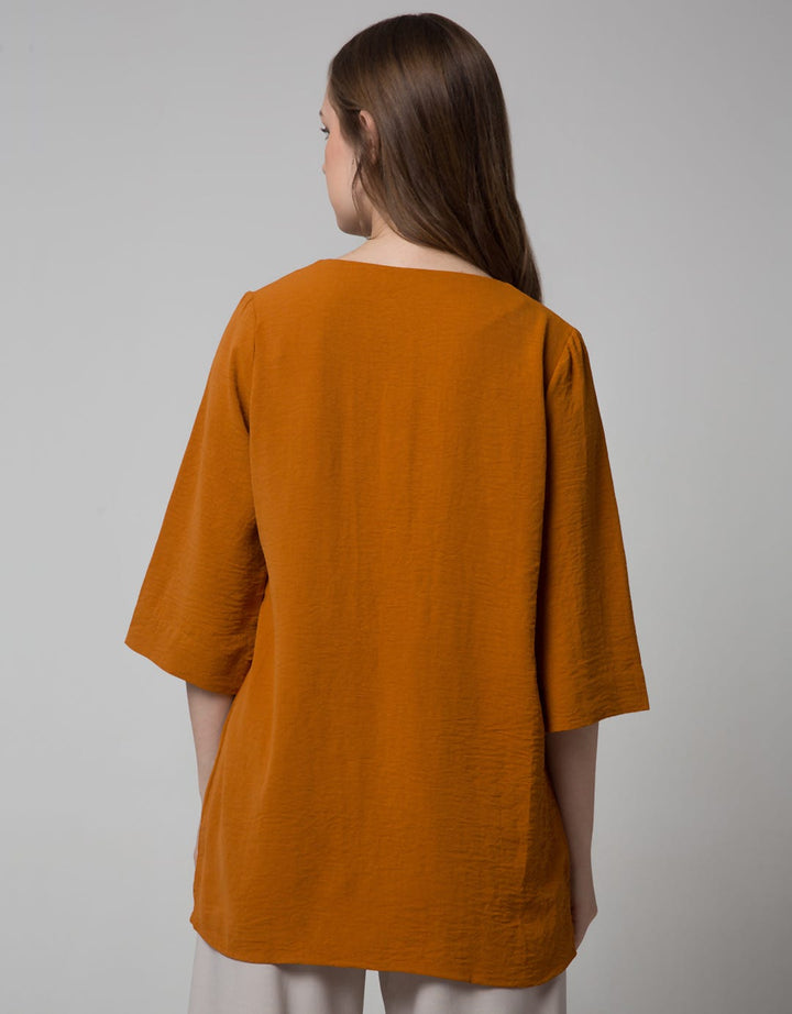 St. Yves Long Sleeve Blouse 7/8 Long Top Air Flow 4 Button