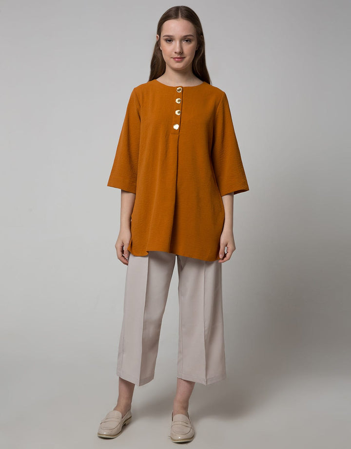 St. Yves Long Sleeve Blouse 7/8 Long Top Air Flow 4 Button