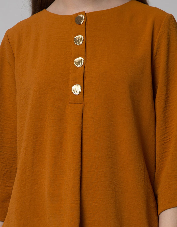 St. Yves Long Sleeve Blouse 7/8 Long Top Air Flow 4 Button