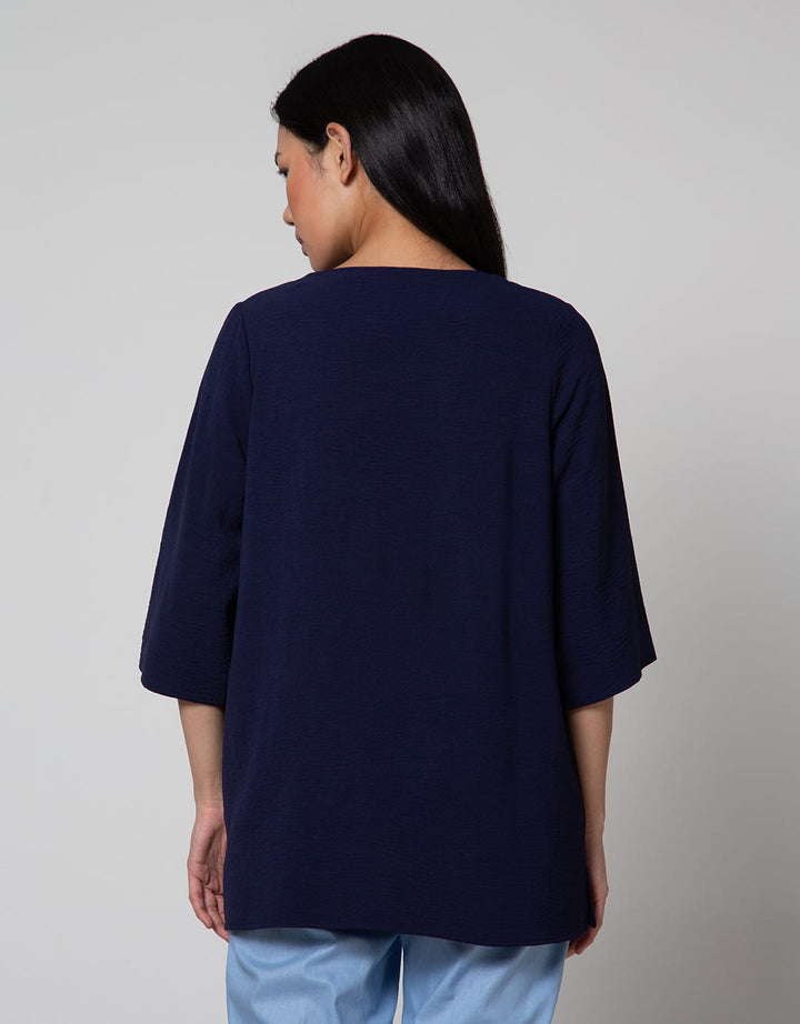 St. Yves Long Sleeve Blouse 7/8 Long Top Air Flow 4 Button