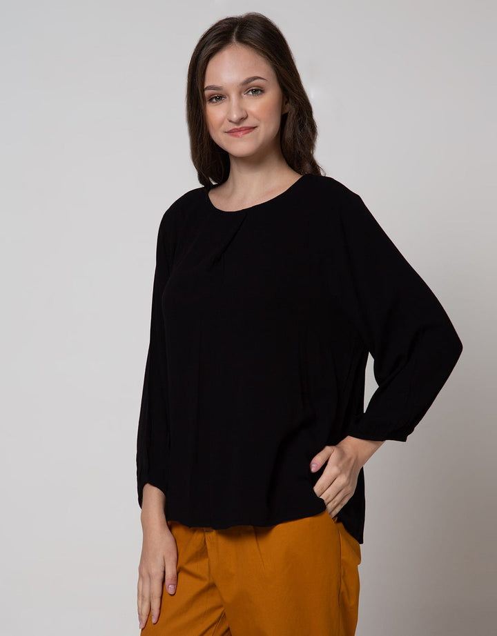 St. Yves Long Sleeve Blouse 78 Rayon Krinkle