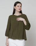 St. Yves Long Sleeve Blouse 78 Rayon Krinkle