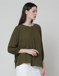 St. Yves Long Sleeve Blouse 78 Rayon Krinkle