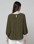 St. Yves Long Sleeve Blouse 78 Rayon Krinkle