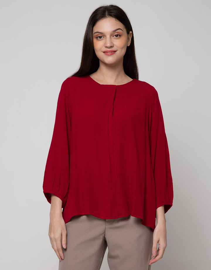 St. Yves Long Sleeve Blouse 78 Rayon Krinkle