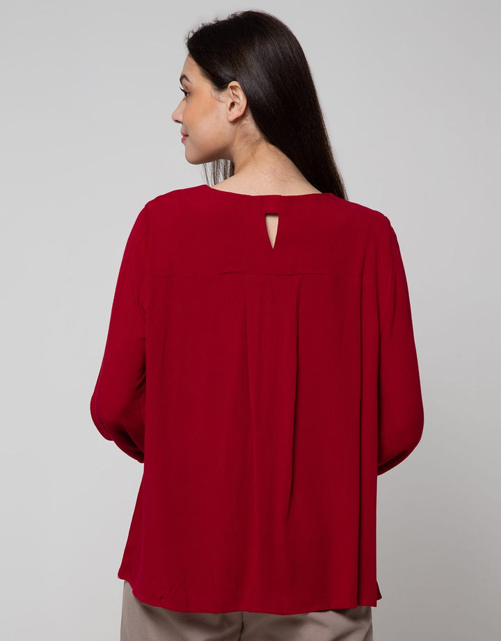 St. Yves Long Sleeve Blouse 78 Rayon Krinkle