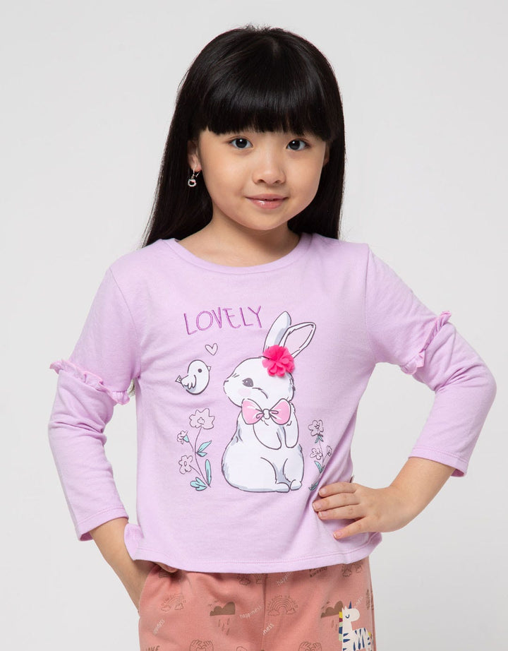 Little M Long Sleeve T-Shirt Ruffle Lovely Bunny