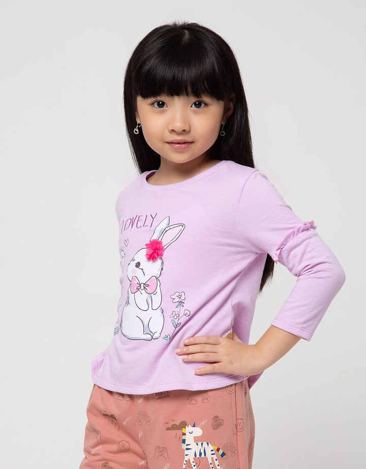 Little M Long Sleeve T-Shirt Ruffle Lovely Bunny