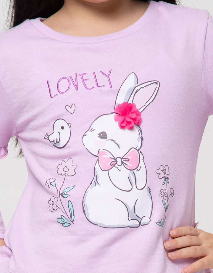 Little M Long Sleeve T-Shirt Ruffle Lovely Bunny