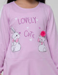 Little M Long Sleeve Midi Dress Lovely Cute Bunny Bawah Ruffle