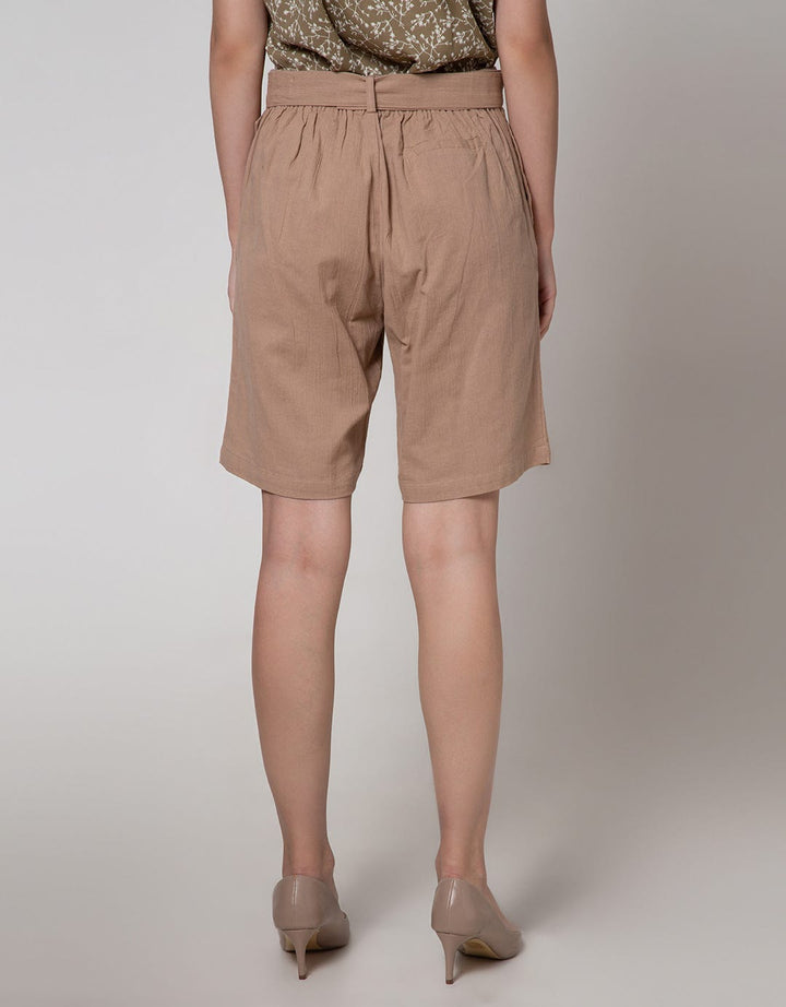 Connexion Bermuda Pants Linen Look With Buckle