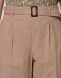 Connexion Bermuda Pants Linen Look With Buckle