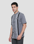 Cardinal Casual Stipes Print Kemeja Koko Pria
