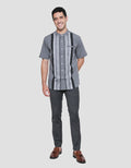 Cardinal Casual Stipes Print Kemeja Koko Pria