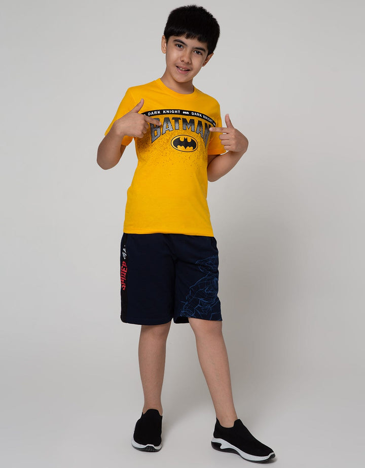 Character Batman Short Sleeve T-Shirt Print Logo Tulisan Tengah