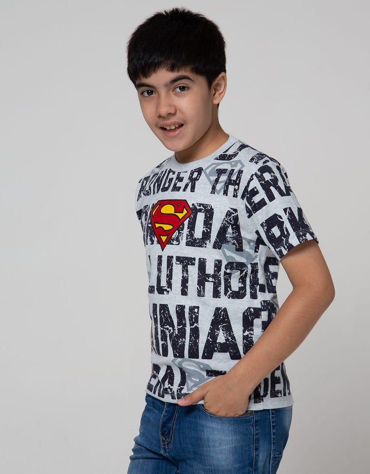 Character Short Sleeve T-Shirt Superman Tulisan Logo