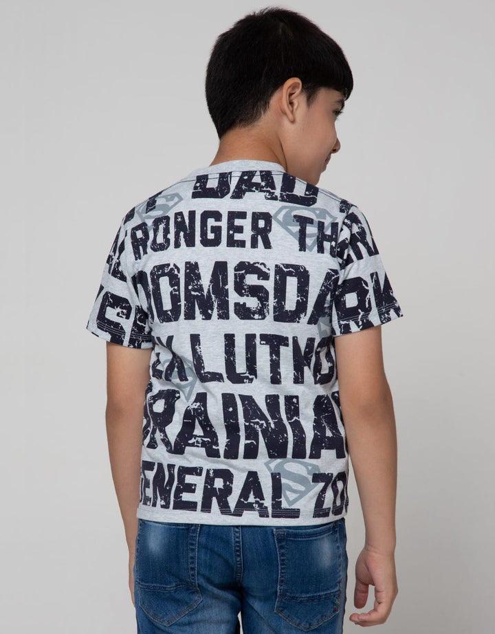 Character Short Sleeve T-Shirt Superman Tulisan Logo