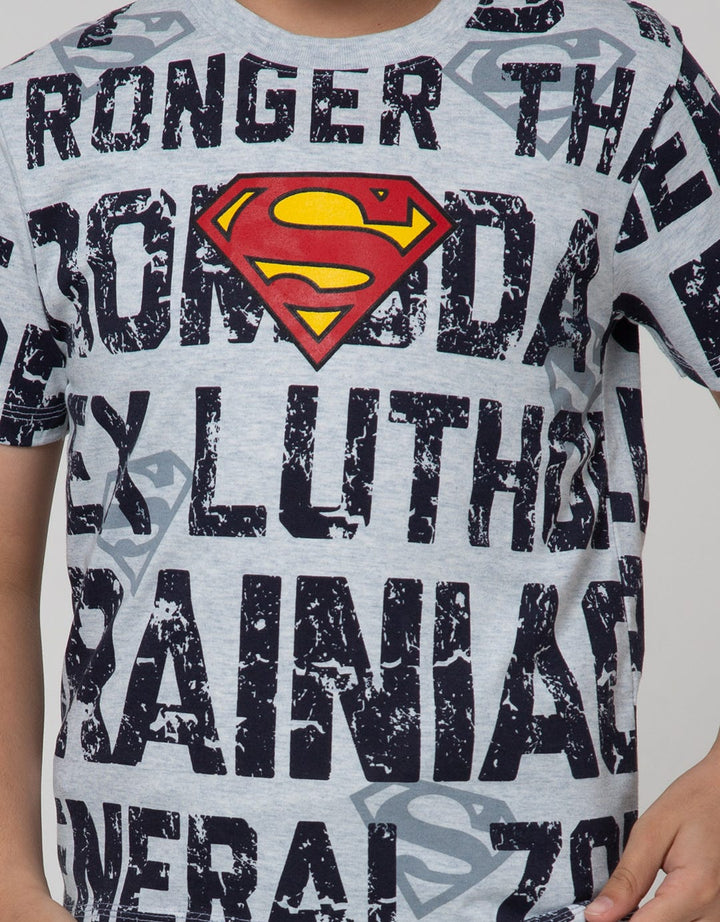 Character Short Sleeve T-Shirt Superman Tulisan Logo