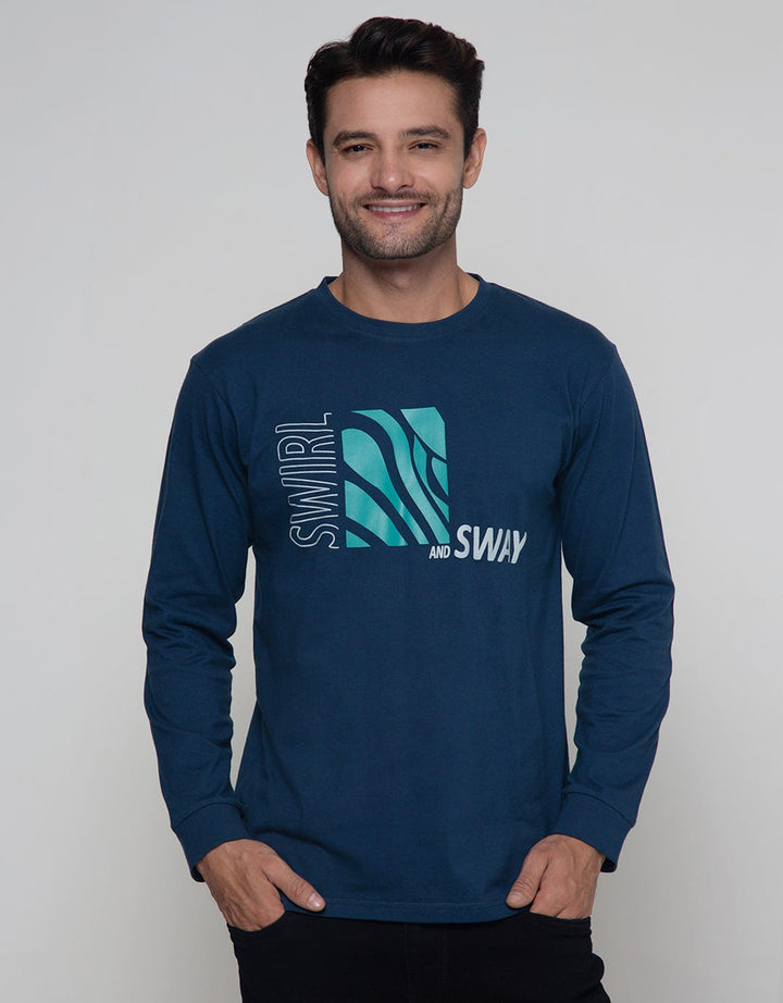 Nevada Long Sleeve Swirl Print T-Shirt