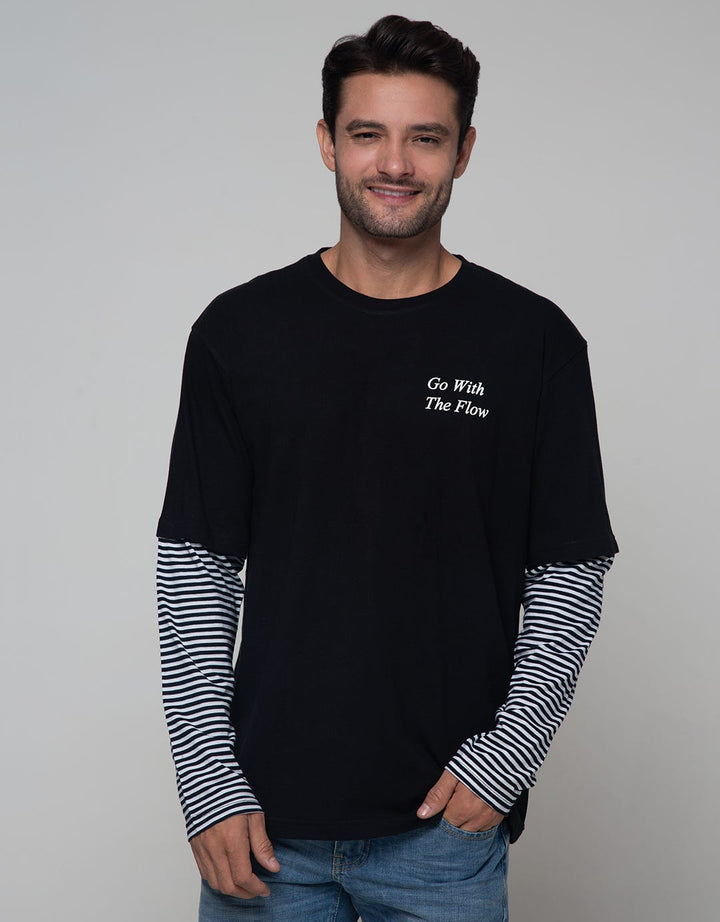 Nevada Long Sleeve T-Shirt Mock Print On Sleeve