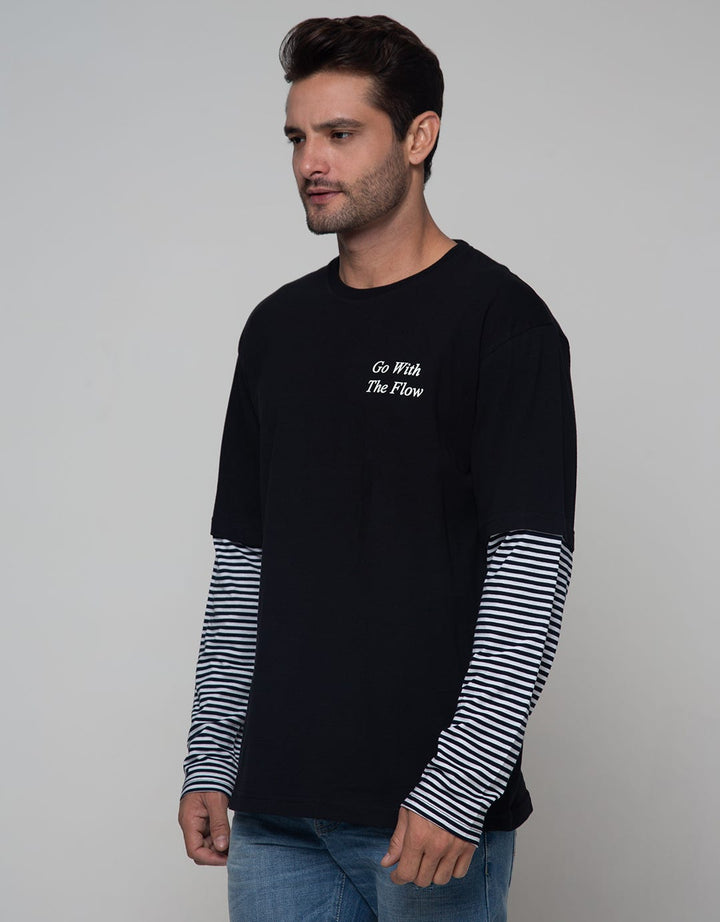 Nevada Long Sleeve T-Shirt Mock Print On Sleeve