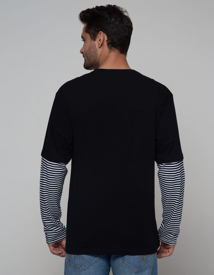 Nevada Long Sleeve T-Shirt Mock Print On Sleeve
