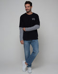 Nevada Long Sleeve T-Shirt Mock Print On Sleeve