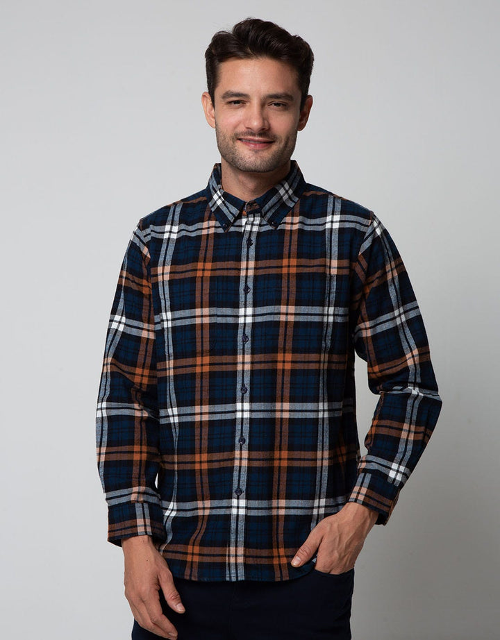 Cole Long Sleeve Shirt Twill Med Check 2 Pocket
