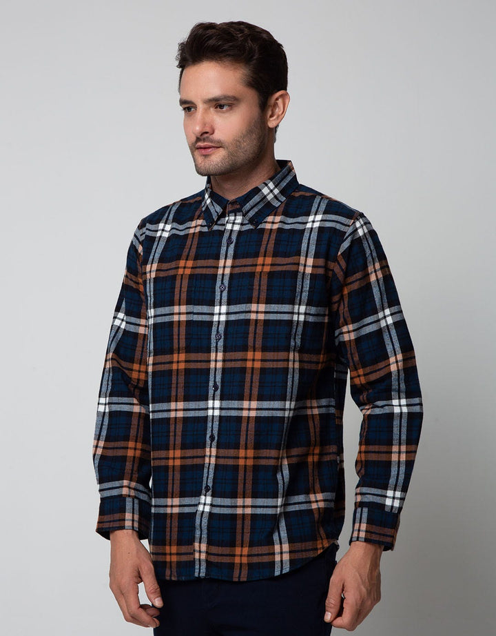 Cole Long Sleeve Shirt Twill Med Check 2 Pocket