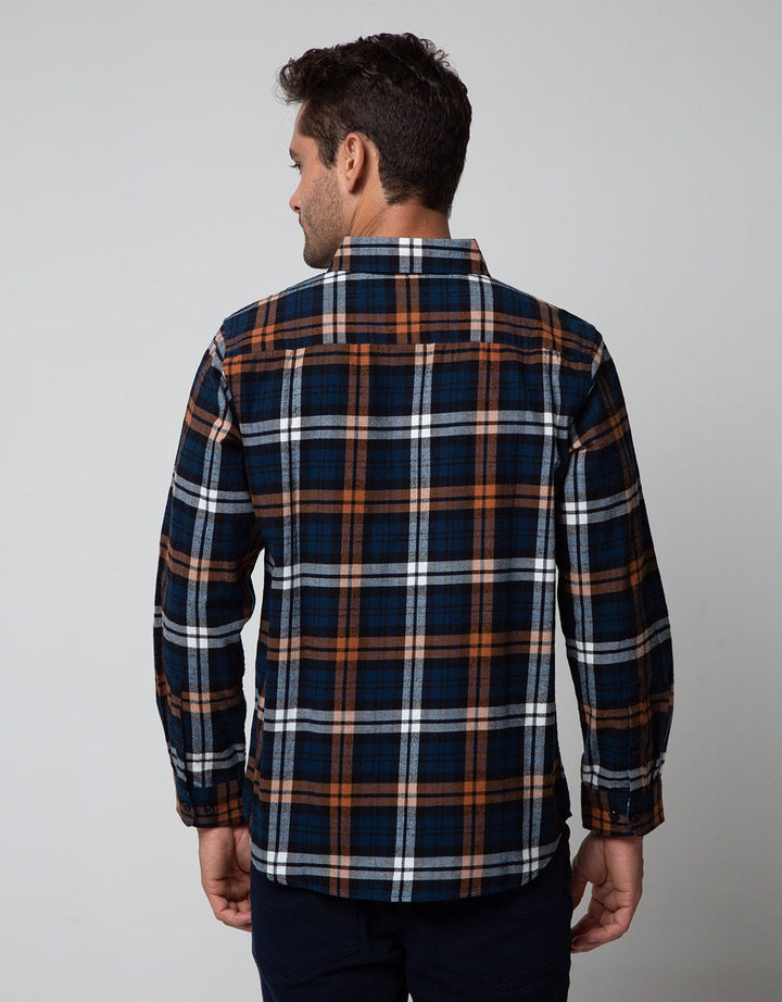 Cole Long Sleeve Shirt Twill Med Check 2 Pocket