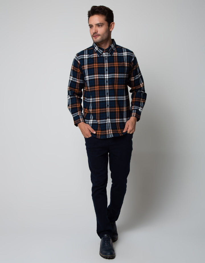 Cole Long Sleeve Shirt Twill Med Check 2 Pocket
