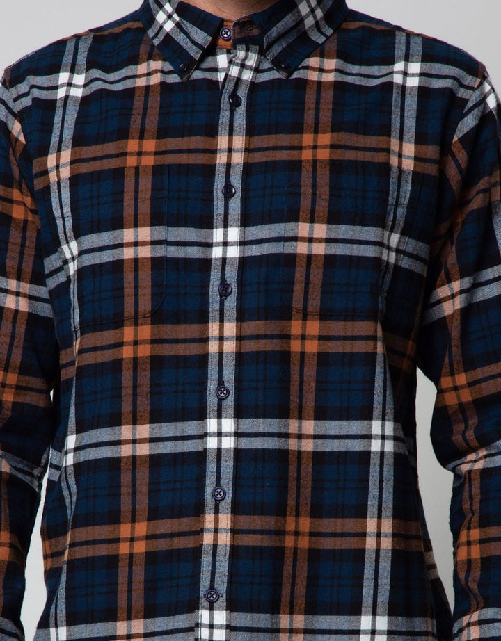 Cole Long Sleeve Shirt Twill Med Check 2 Pocket