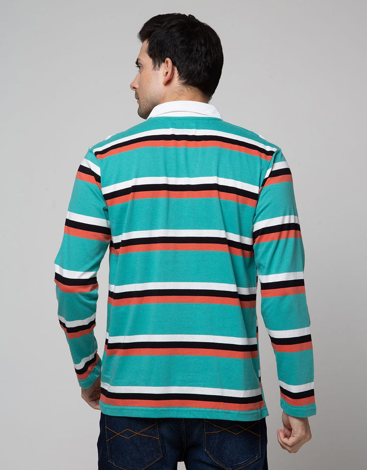 Nevada Long Sleeve Engineering Stripe Polo Shirt