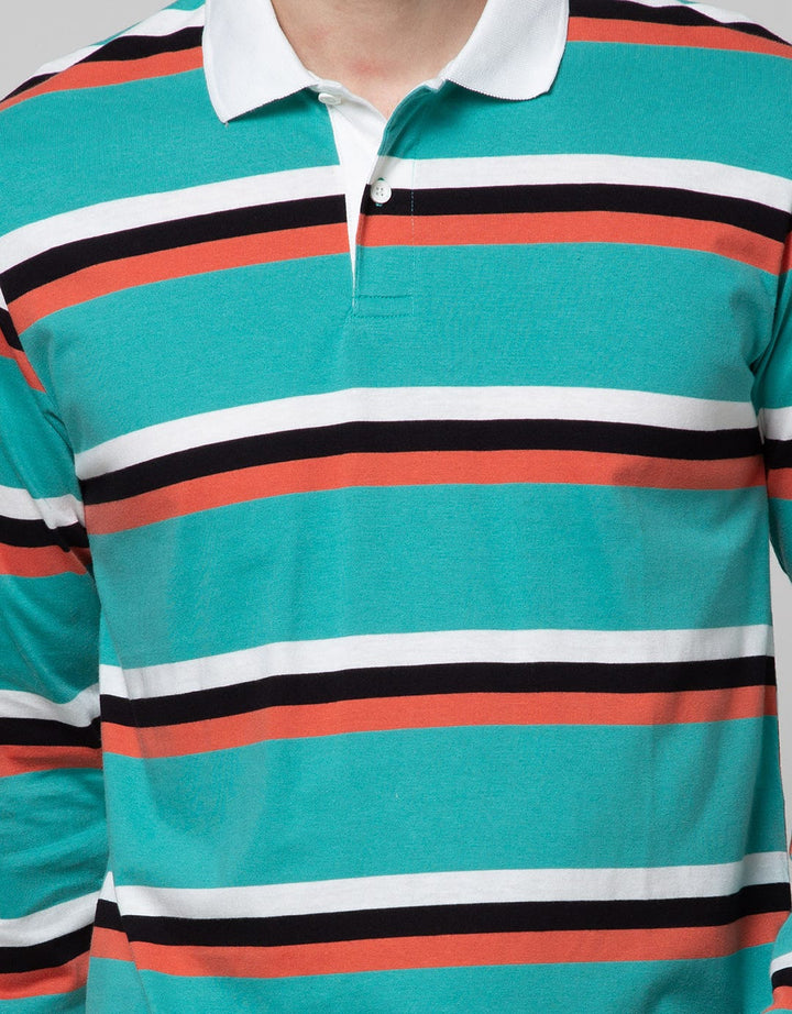 Nevada Long Sleeve Engineering Stripe Polo Shirt