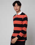 Nevada Long Sleeve Polo Shirt Combed Engineering Stripe