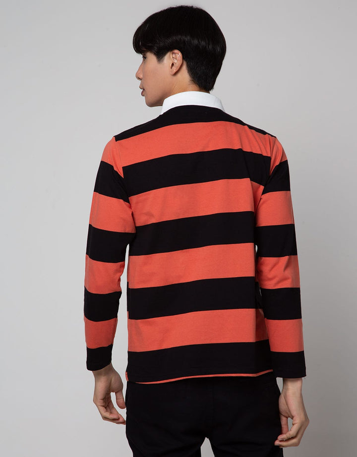 Nevada Long Sleeve Polo Shirt Combed Engineering Stripe