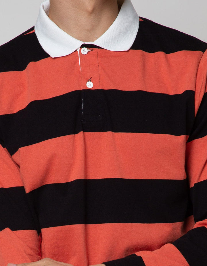 Nevada Long Sleeve Polo Shirt Combed Engineering Stripe