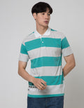 Nevada Short Sleeve Polo Shirt Combed Engineering Stripe 30S
