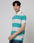Nevada Short Sleeve Polo Shirt Combed Engineering Stripe 30S