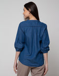 Connexion Long Sleeve Blouse 78 Sleve Chambray Tangan Karet