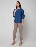 Connexion Long Sleeve Blouse 78 Sleve Chambray Tangan Karet