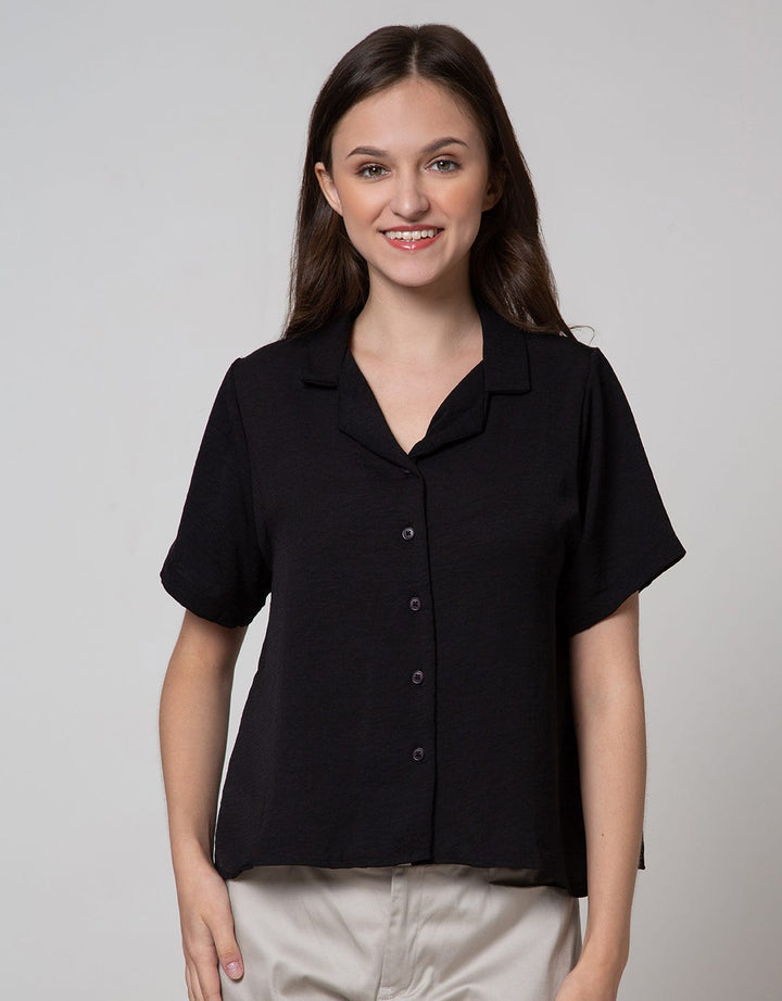 Connexion Short Sleeve Blouse Resort Collar Basic