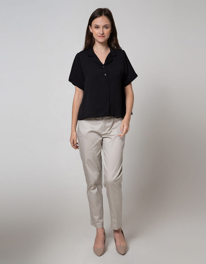 Connexion Short Sleeve Blouse Resort Collar Basic