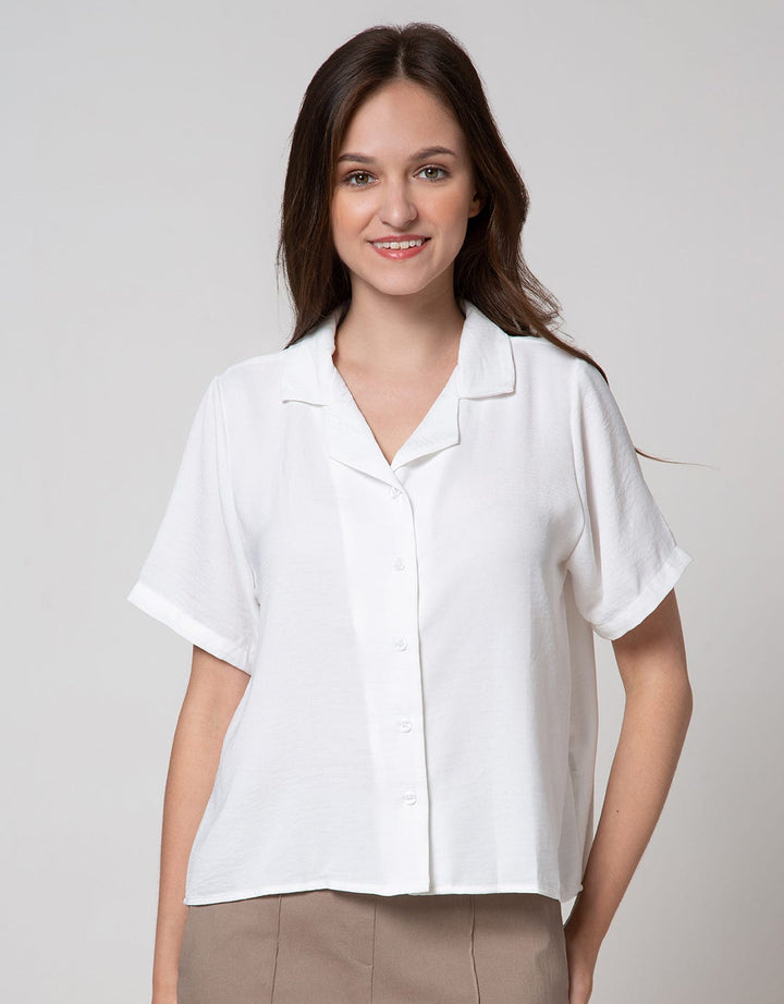 Connexion Short Sleeve Blouse Resort Collar Basic